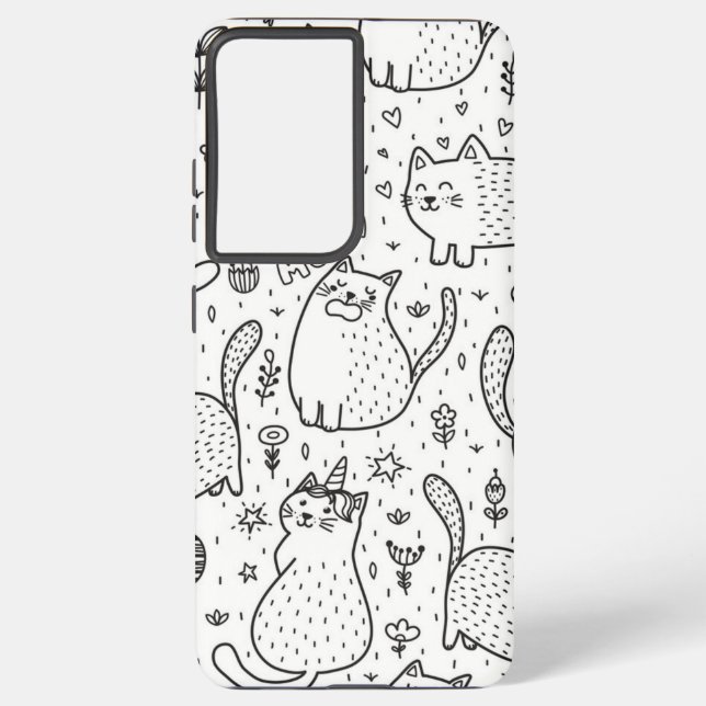 Cat pattern samsung galaxy s21 ultra case (Back)