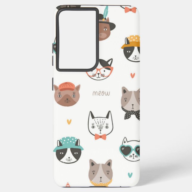 Cat pattern samsung galaxy s21 ultra case (Back)