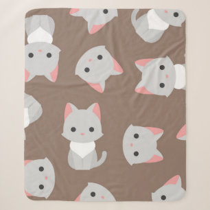 Cat pattern sherpa blanket