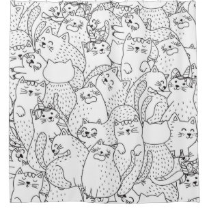 Cat pattern shower curtain