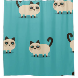 Cat pattern shower curtain