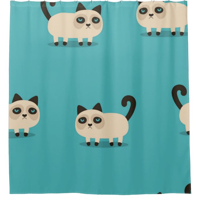 Cat pattern shower curtain (Front)
