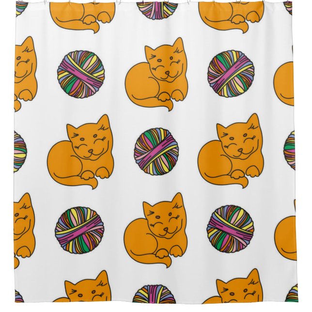 Cat pattern shower curtain (Front)