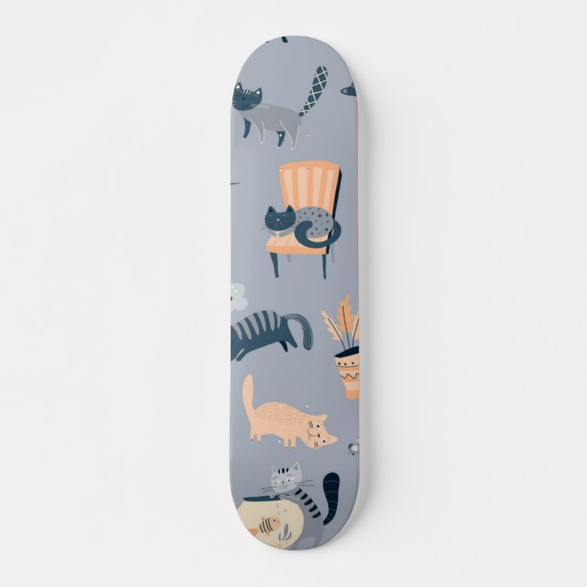 Cat pattern skateboard (Front)