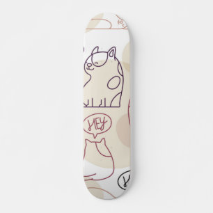 Cat pattern skateboard