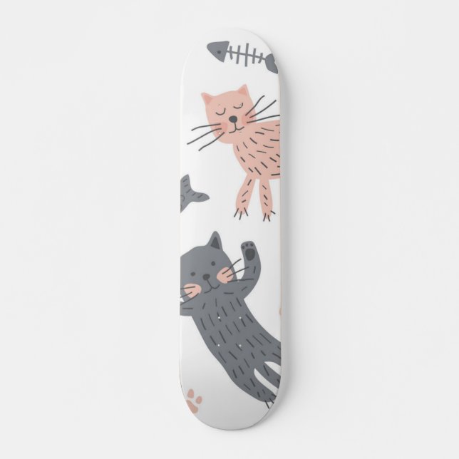 Cat pattern skateboard (Front)