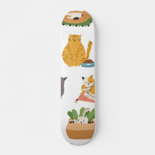 Cat pattern skateboard