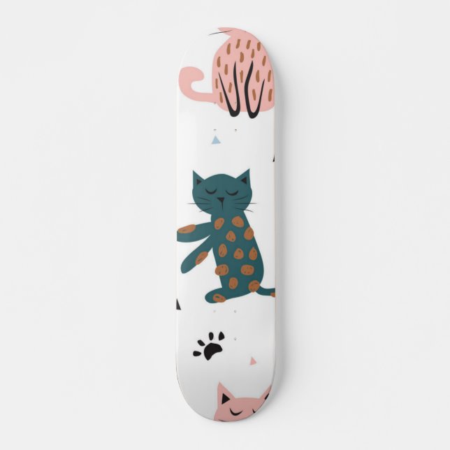 Cat pattern skateboard (Front)