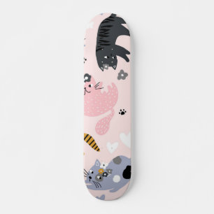 Cat pattern skateboard