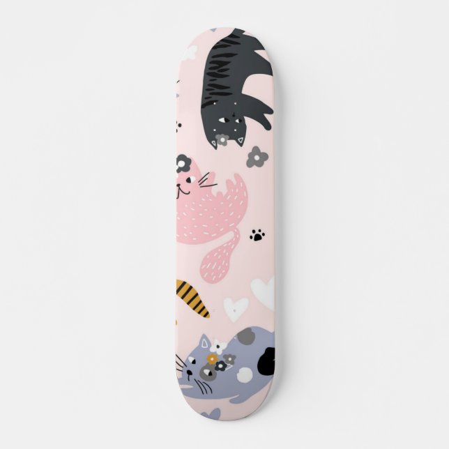 Cat pattern skateboard (Front)