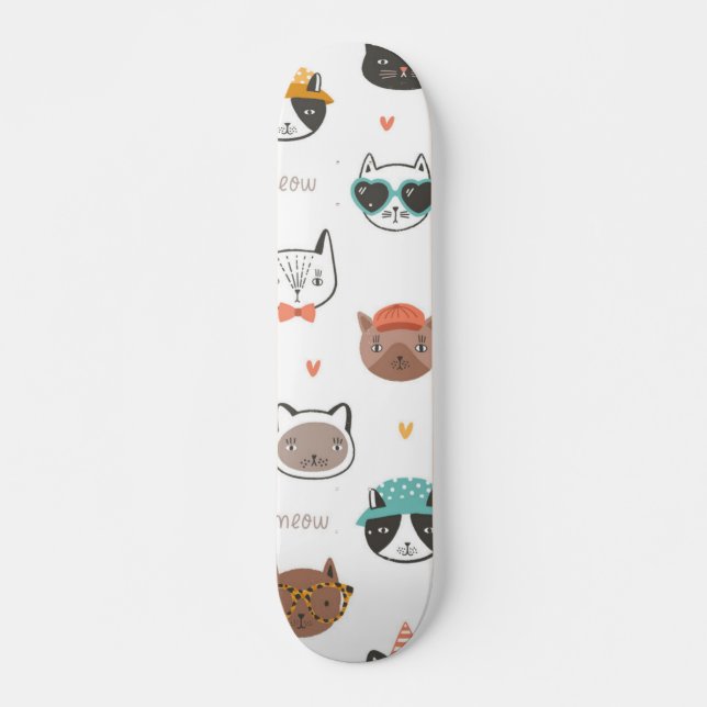 Cat pattern skateboard (Front)
