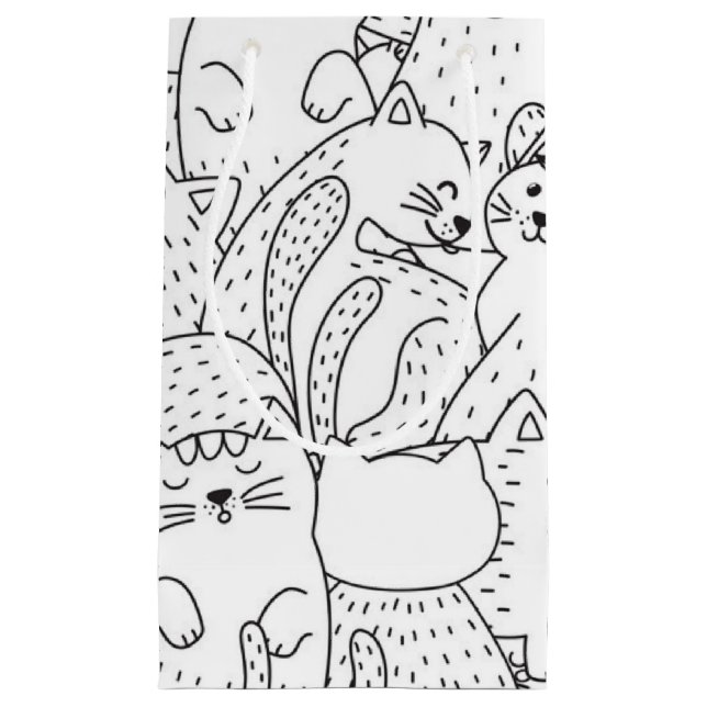 Cat pattern small gift bag (Front)
