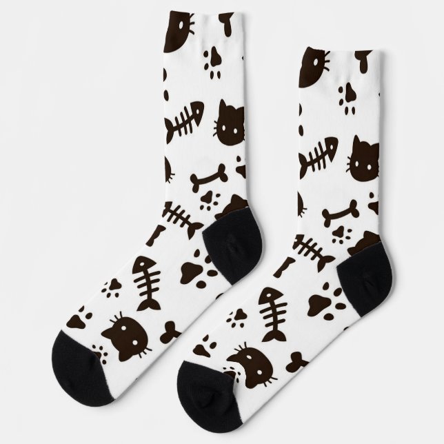 Cat pattern socks (Left)