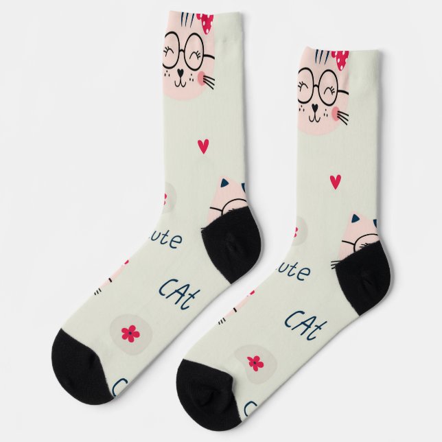 Cat pattern socks (Left)