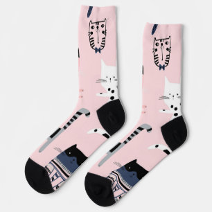 Cat pattern socks