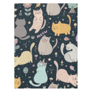 Cat pattern tablecloth