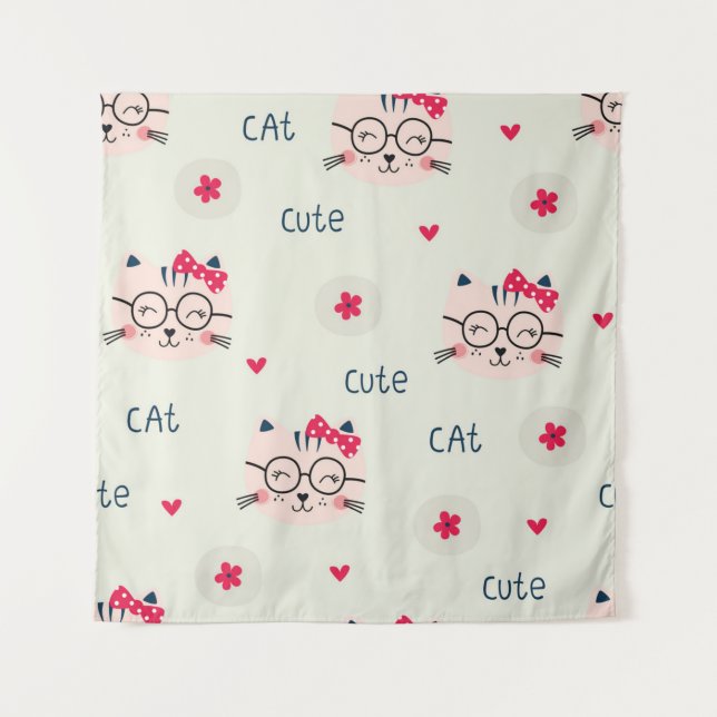 Cat pattern tapestry (Front)