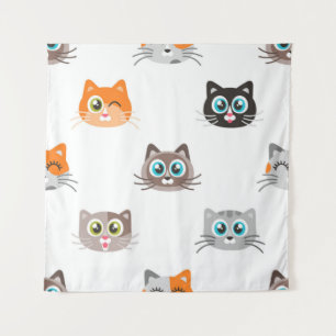 Cat pattern tapestry