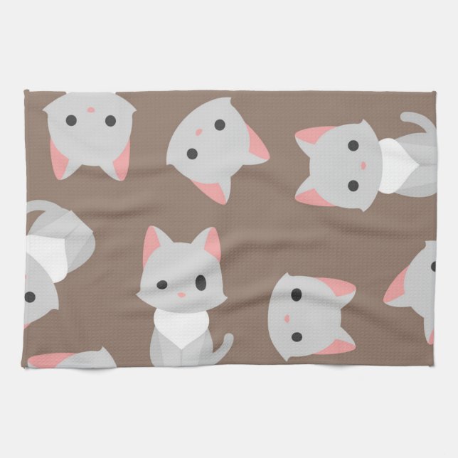 Cat pattern tea towel (Horizontal)