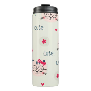 Cat pattern thermal tumbler