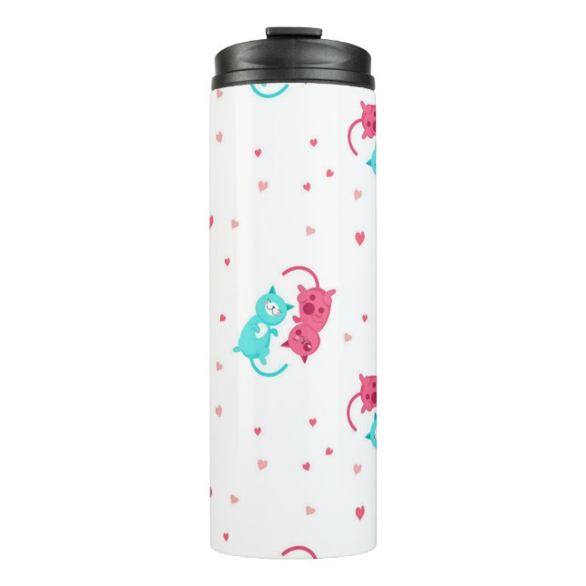Cat pattern thermal tumbler (Front)