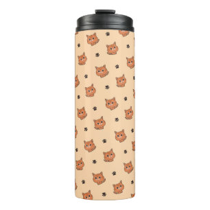 cat pattern thermal tumbler