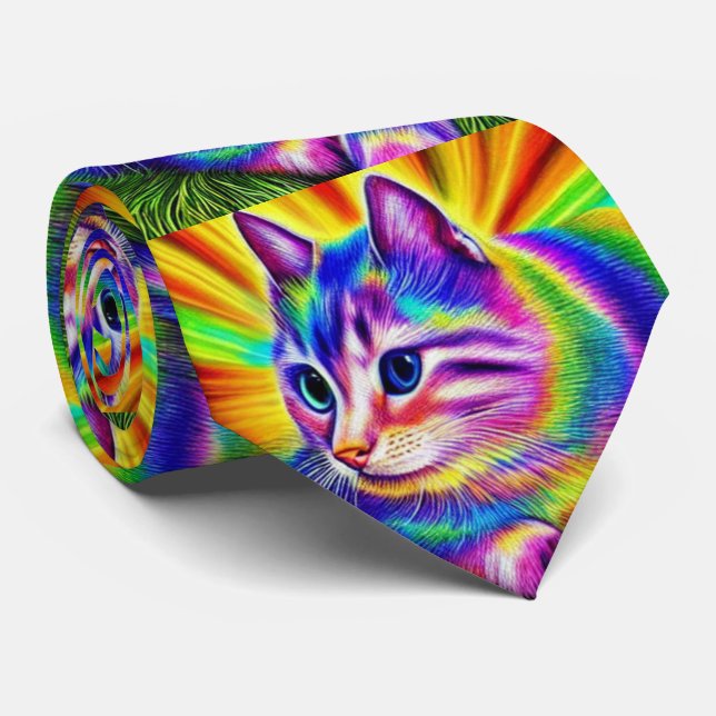  Cat  Pattern  Tie (Rolled)