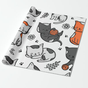 Cat pattern wrapping paper