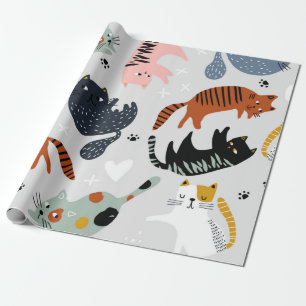 Cat pattern wrapping paper
