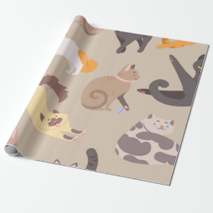 Cat pattern wrapping paper