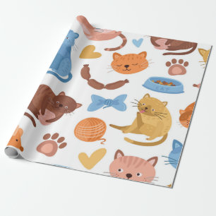 Cat pattern wrapping paper