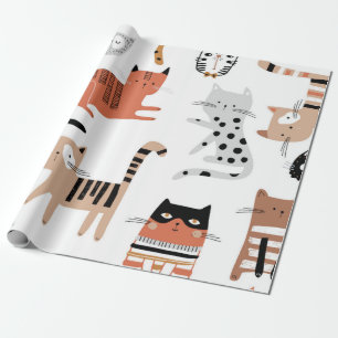 Cat pattern wrapping paper