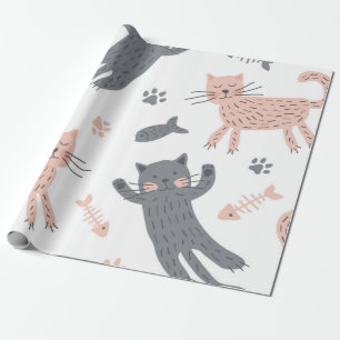 Cat pattern wrapping paper