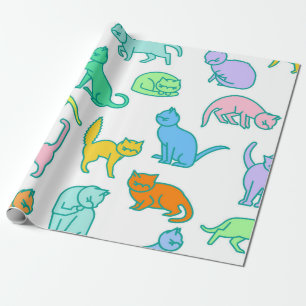 Cat pattern wrapping paper