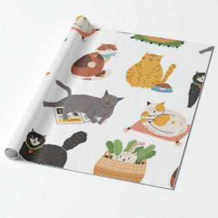 Cat pattern wrapping paper