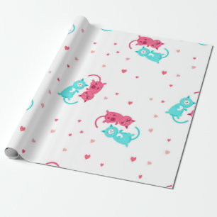 Cat pattern wrapping paper