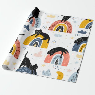 Cat pattern wrapping paper