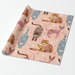 Cat pattern wrapping paper