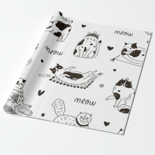 Cat pattern wrapping paper