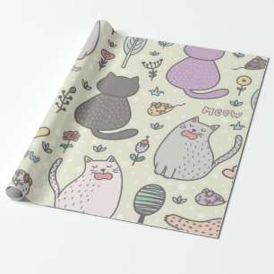 Cat pattern wrapping paper
