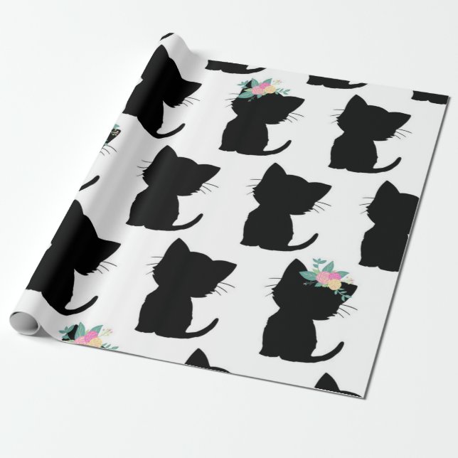 Cat pattern wrapping paper (Unrolled)