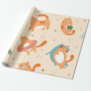 Cat pattern wrapping paper