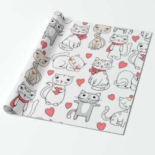 Cat pattern wrapping paper