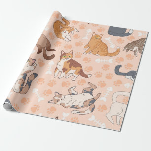 Cat pattern wrapping paper