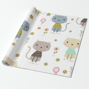 Cat pattern wrapping paper