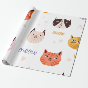 Cat pattern wrapping paper