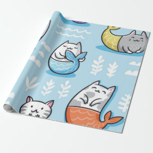 Cat pattern wrapping paper