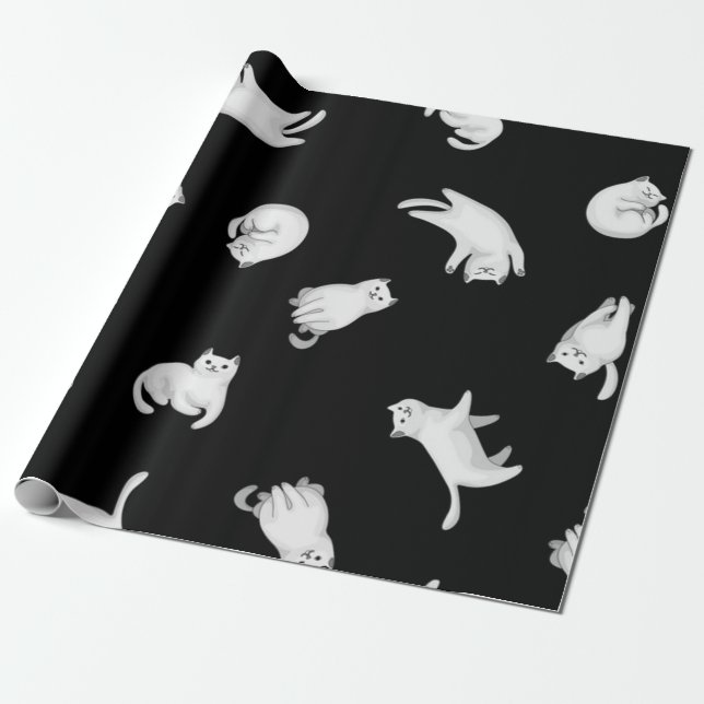 Cat pattern wrapping paper (Unrolled)