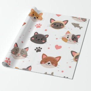 Cat pattern wrapping paper