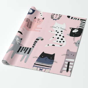 Cat pattern wrapping paper